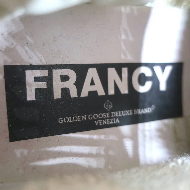 Golden Goose Francy Basket Montante en Toile Noire avec Étoile Argentée Taille 36