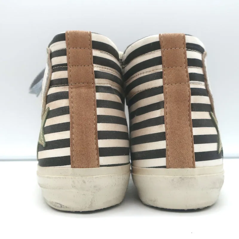 Golden Goose Slide Baskets montantes rayées en daim bordeaux taille 36