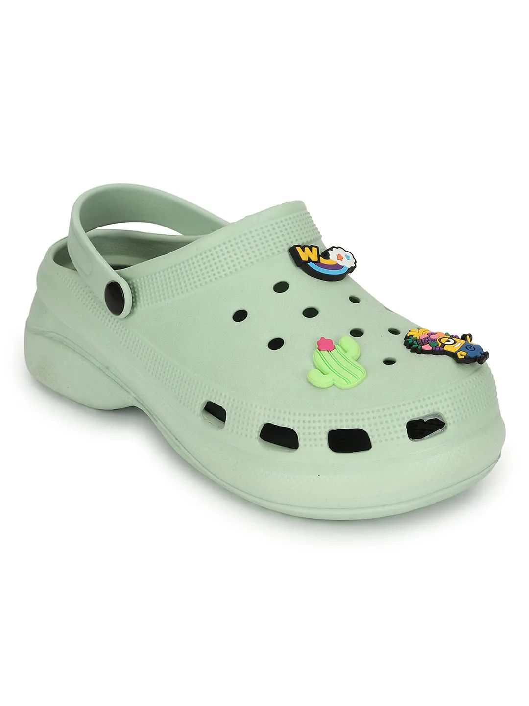 Clogs à Enfiler Élégants Verts pour Femmes (TC-LCLOG5-GRN)