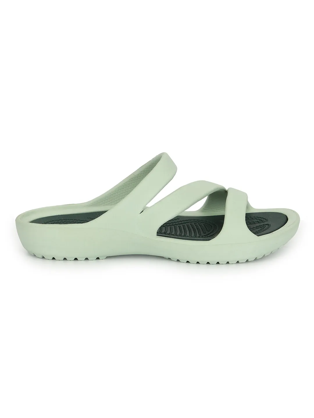 Escarpins élégants verts à enfiler pour femme (TC-LFLAT1-GRN)