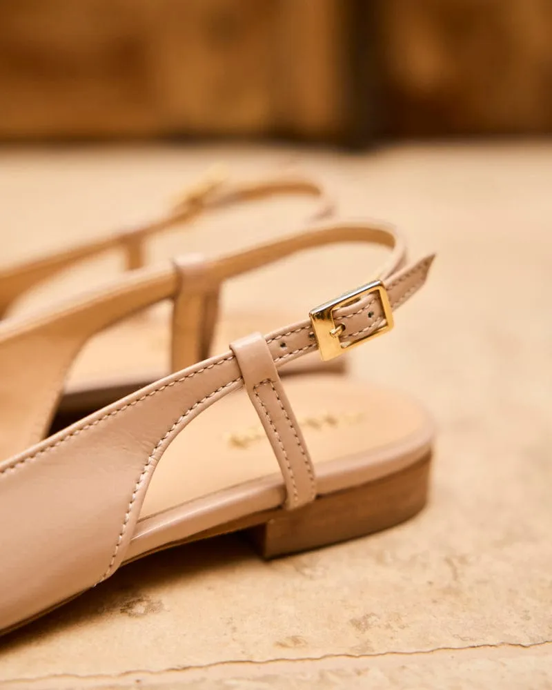 Escarpins à bride Hortense Vegan en grain recyclé vernis | Dune