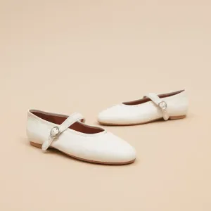 Jonak Women's Shoes Ballerina Deesse Cuir Ecru