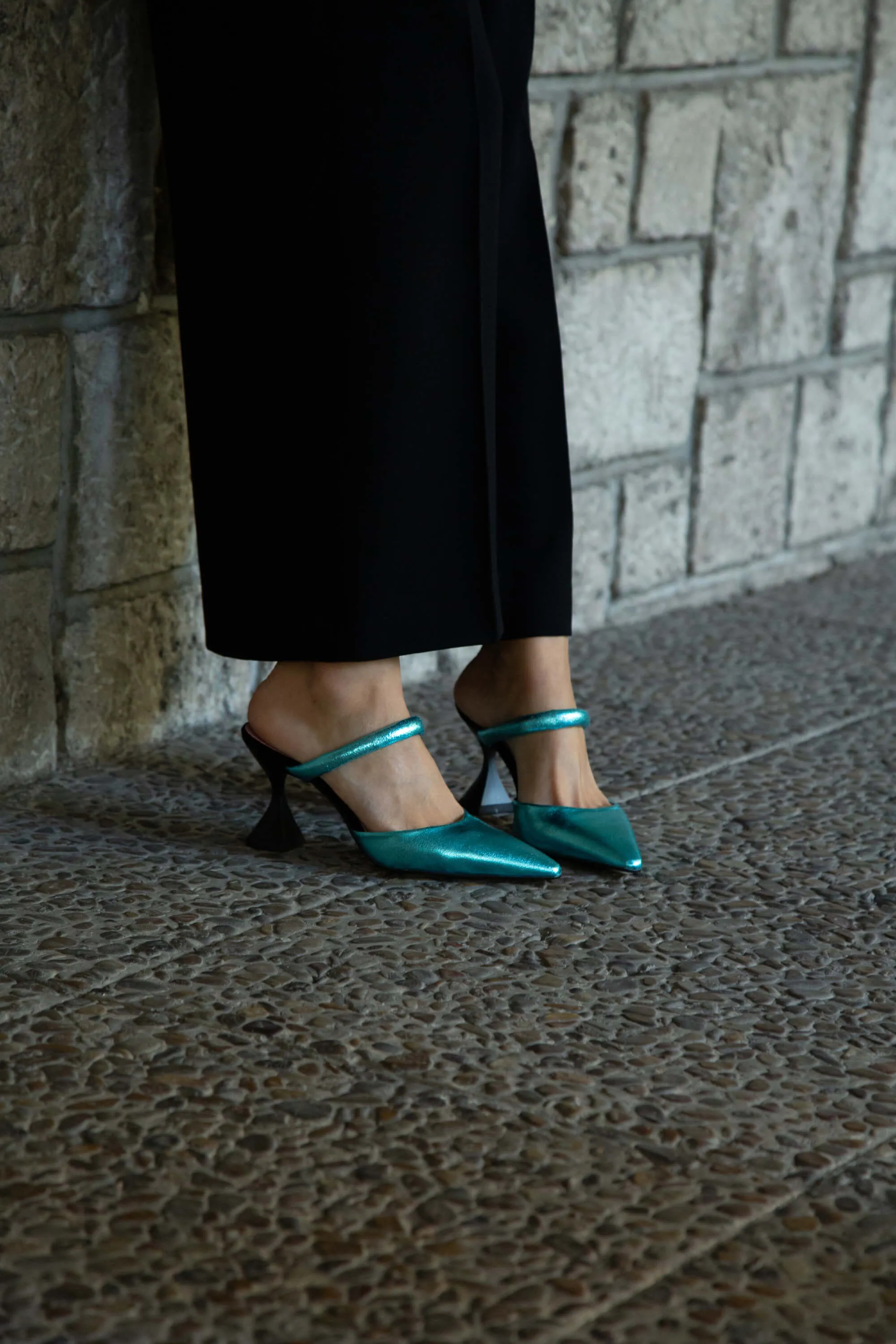 Escarpins Lady Grace à Talons Vegan | Turquoise