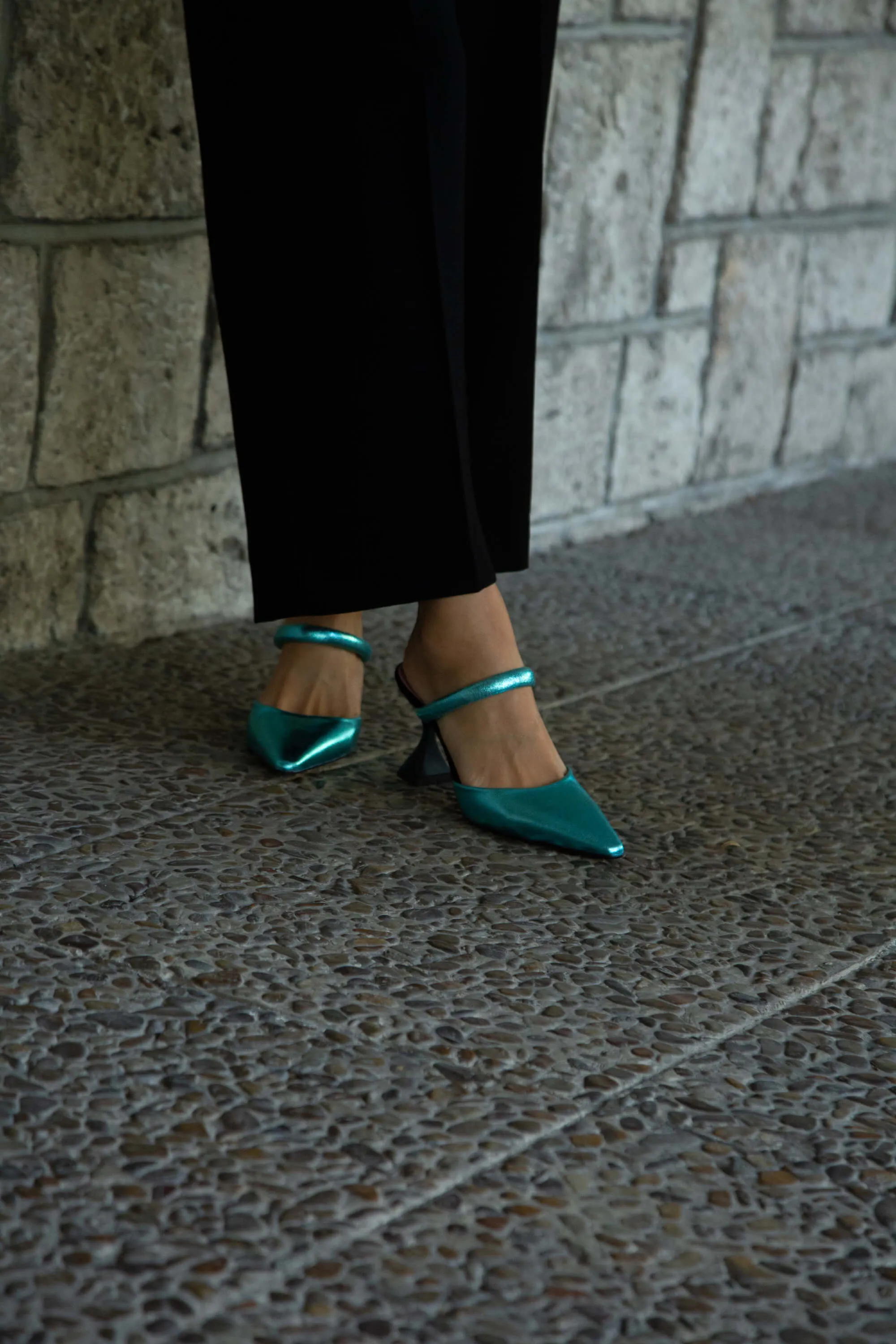 Escarpins Lady Grace à Talons Vegan | Turquoise