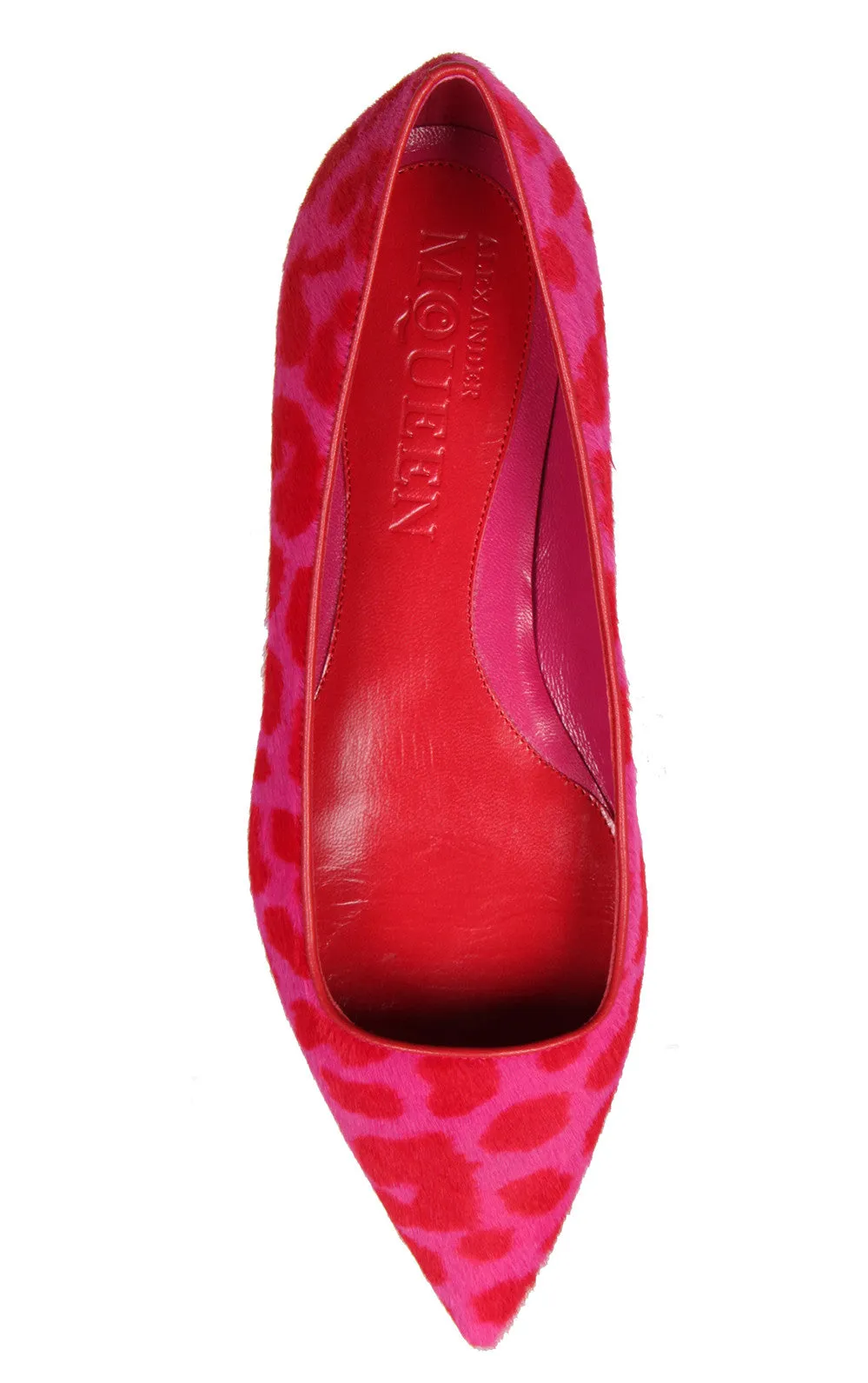 Escarpins Leopard Pony Flats, Rose/Rouge_Alexander Mcqueen
