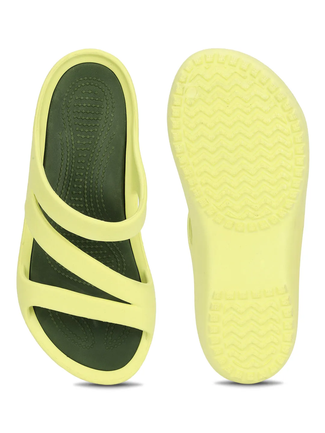 Escarpins élégants sans lacets jaune citron pour femmes (TC-LFLAT1-LIME)