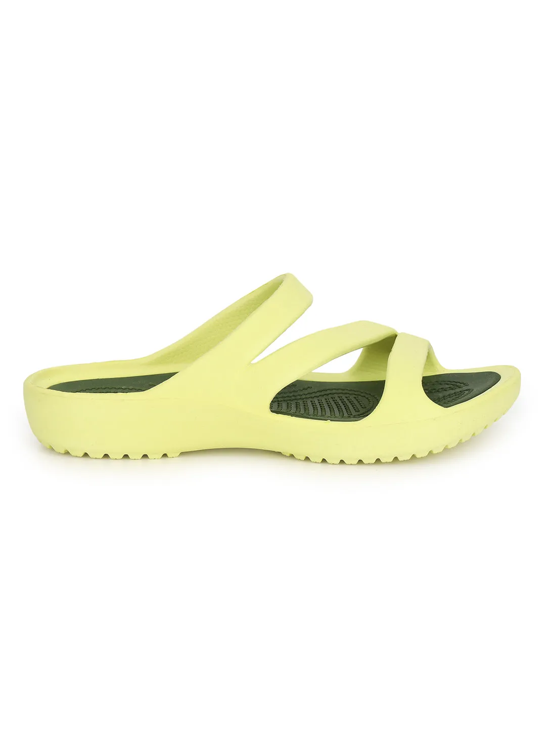 Escarpins élégants sans lacets jaune citron pour femmes (TC-LFLAT1-LIME)