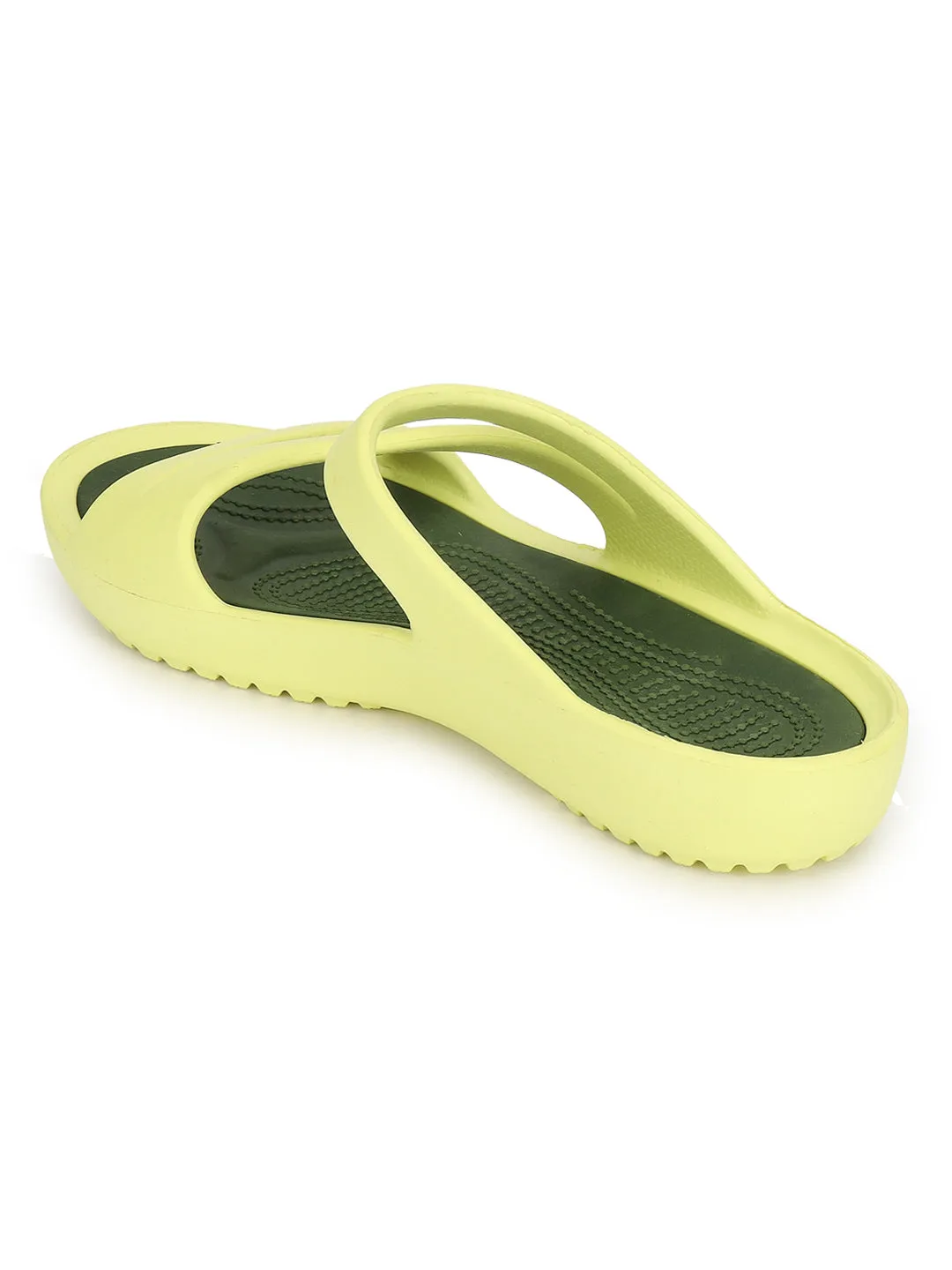 Escarpins élégants sans lacets jaune citron pour femmes (TC-LFLAT1-LIME)