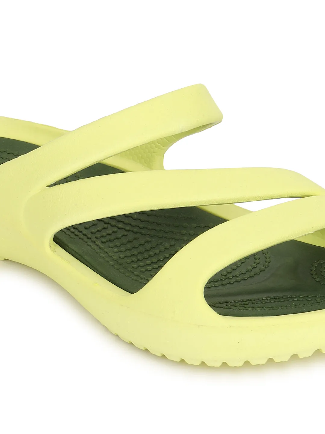 Escarpins élégants sans lacets jaune citron pour femmes (TC-LFLAT1-LIME)