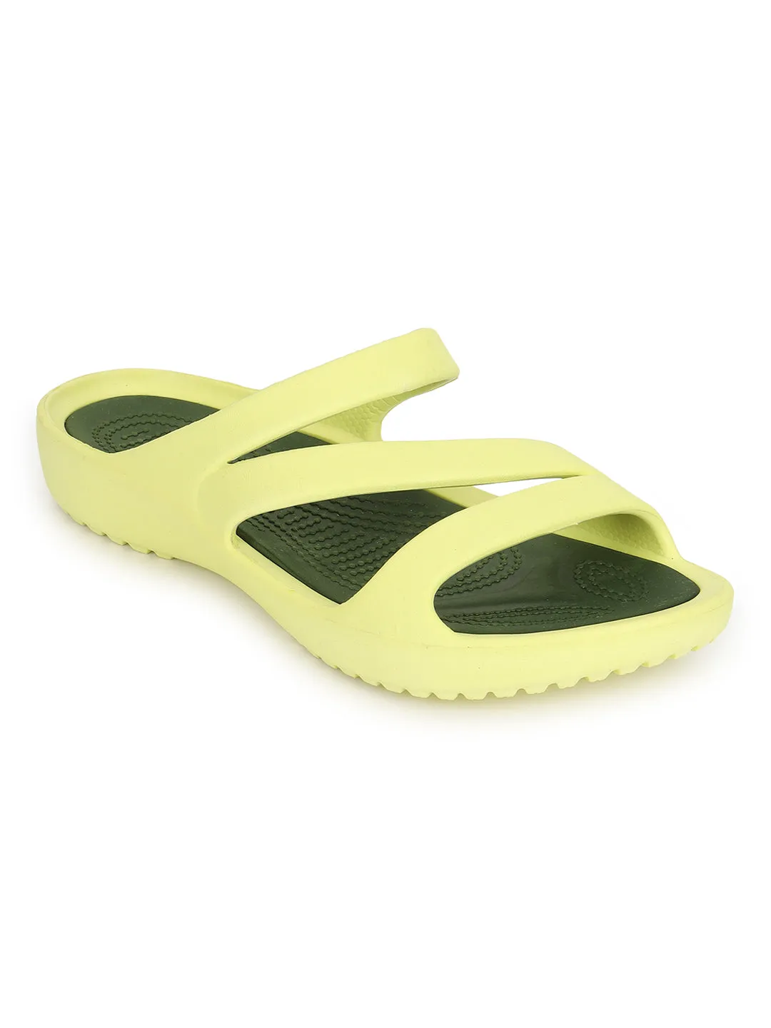 Escarpins élégants sans lacets jaune citron pour femmes (TC-LFLAT1-LIME)