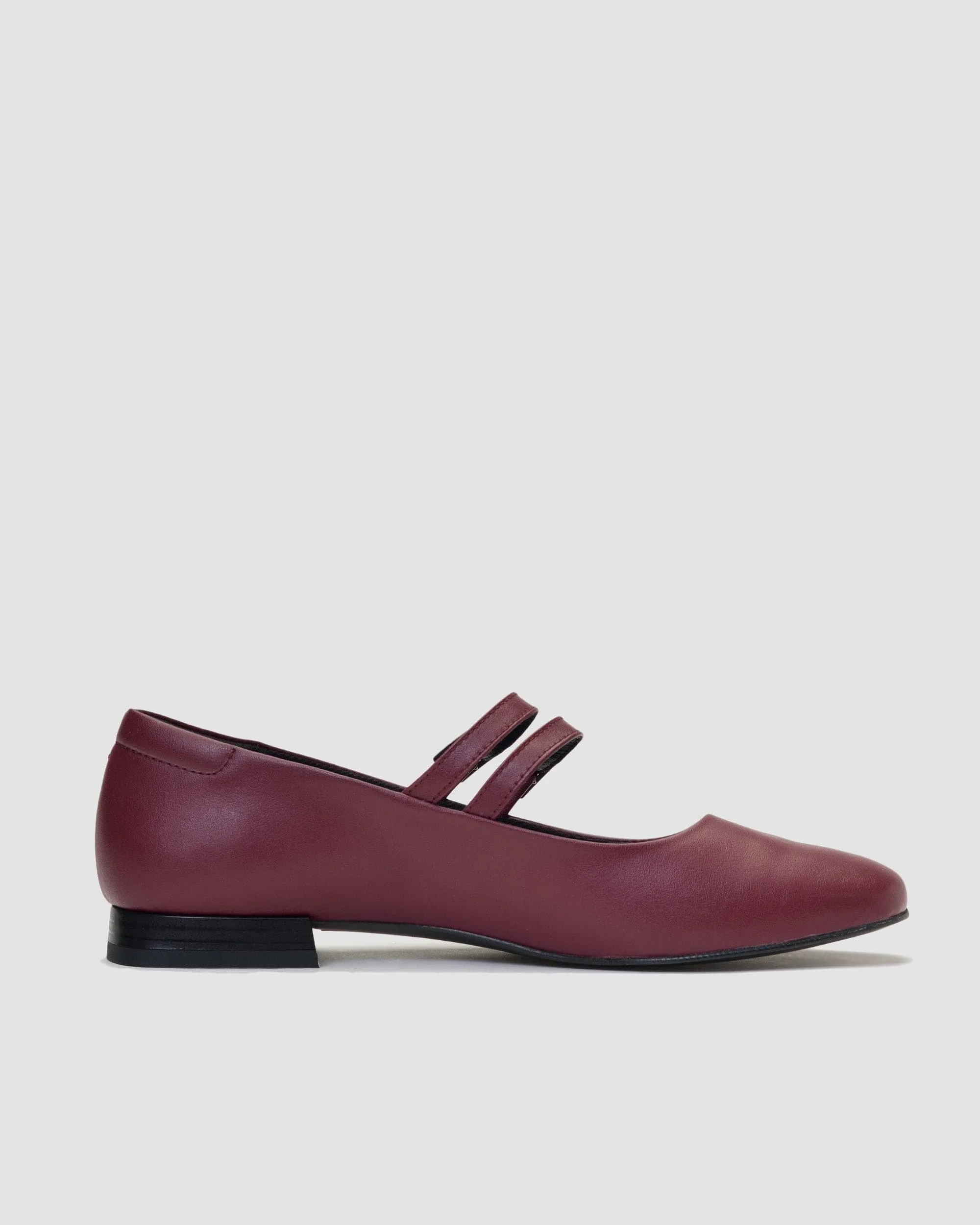 Mary Jane Vegea® Escarpins Végans en Simili-Cuir de Raisin | Cerise