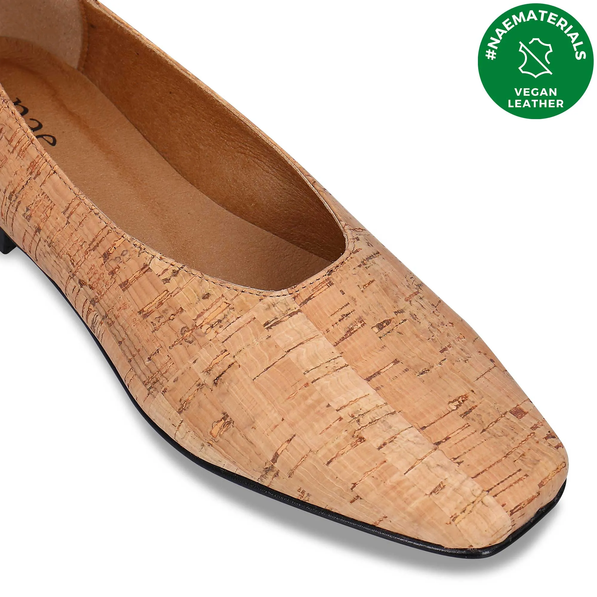 Melita Ballerines Femme en Liège Végétalien | Beige