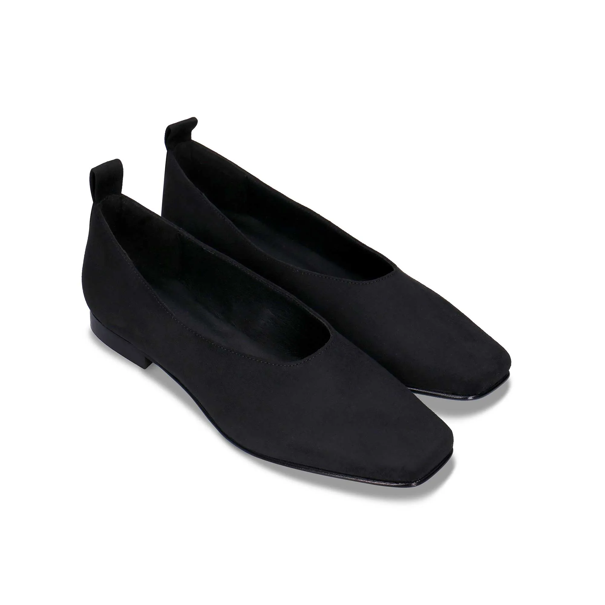 Melita Ballerines Femme en Suédine Végan | Noir