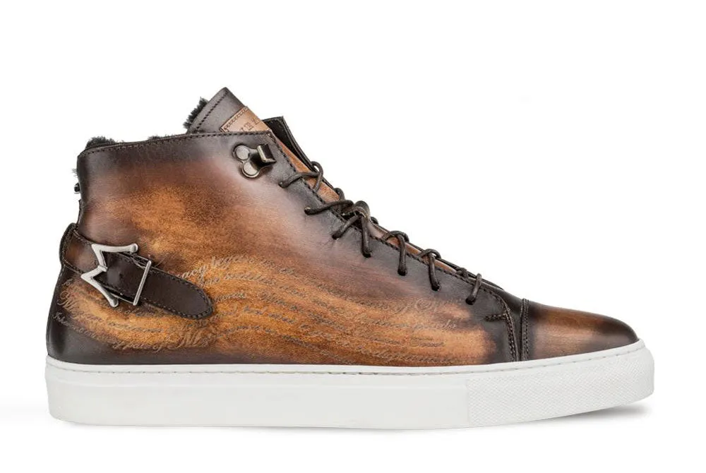 Mezlan Sneaker Haute Édition Gravée Cognac