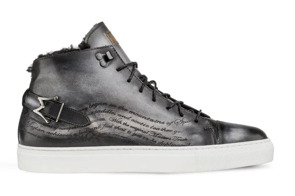 Mezlan Sneaker Hautes Gravées Gris