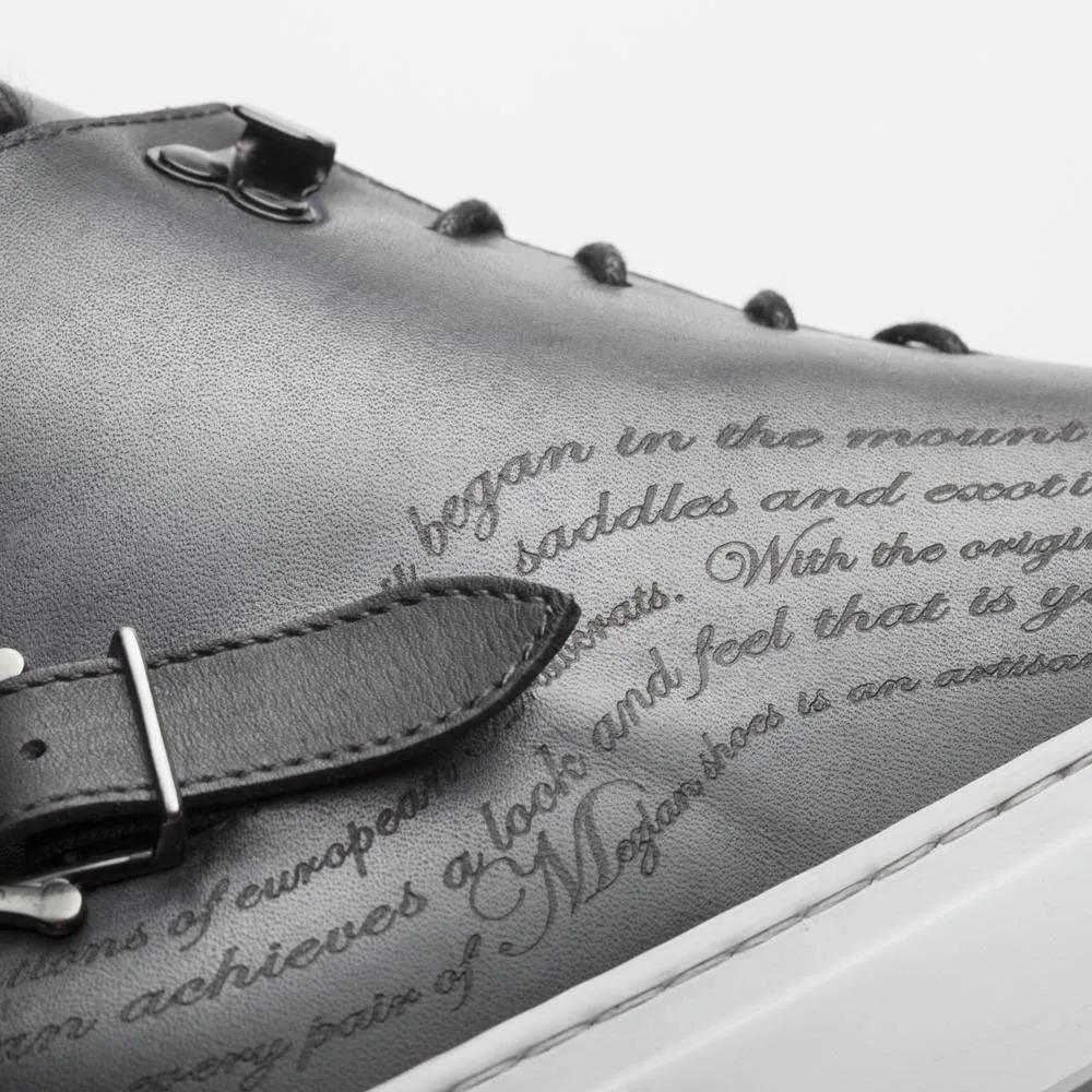 Mezlan Sneaker Hautes Gravées Gris
