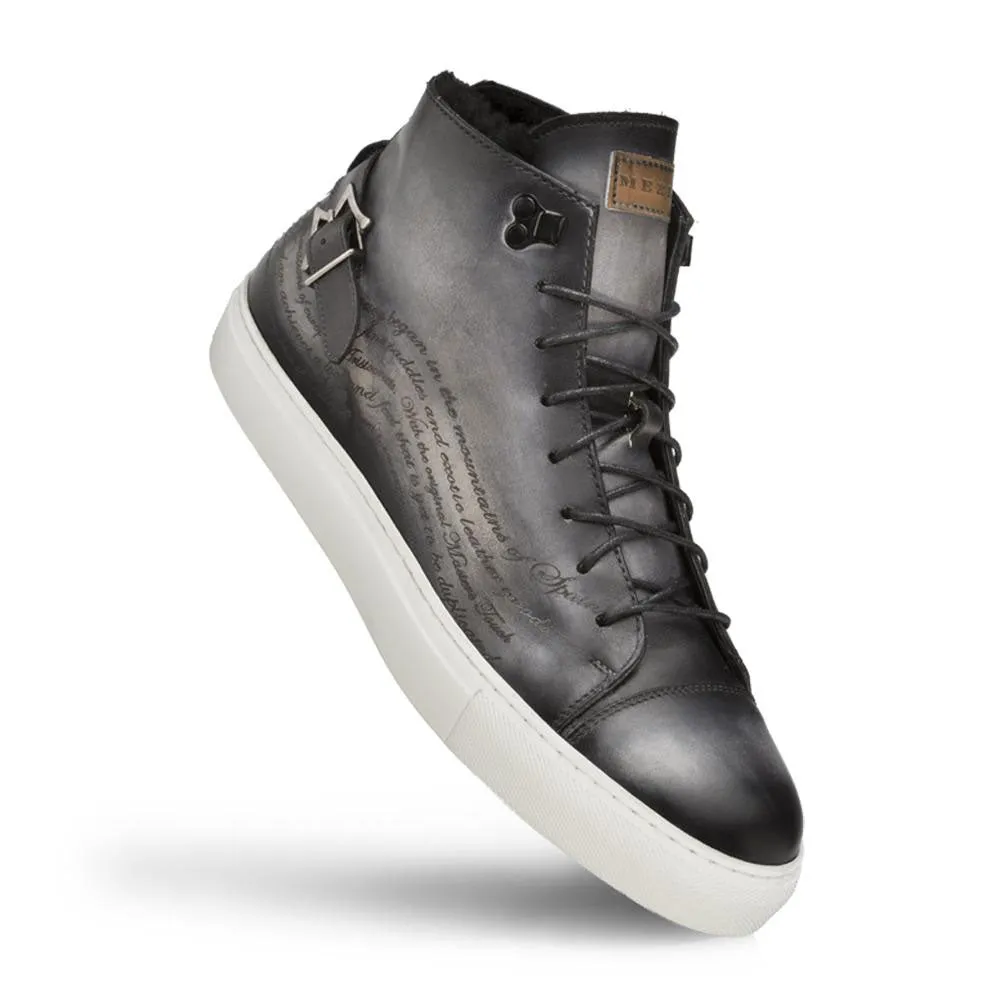 Mezlan Sneaker Hautes Gravées Gris