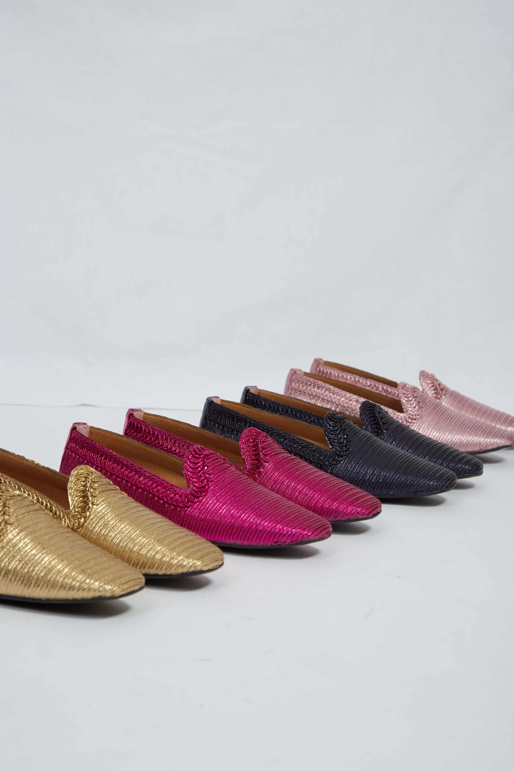 Mocassins Vegan Métallisés NY | Fuchsia