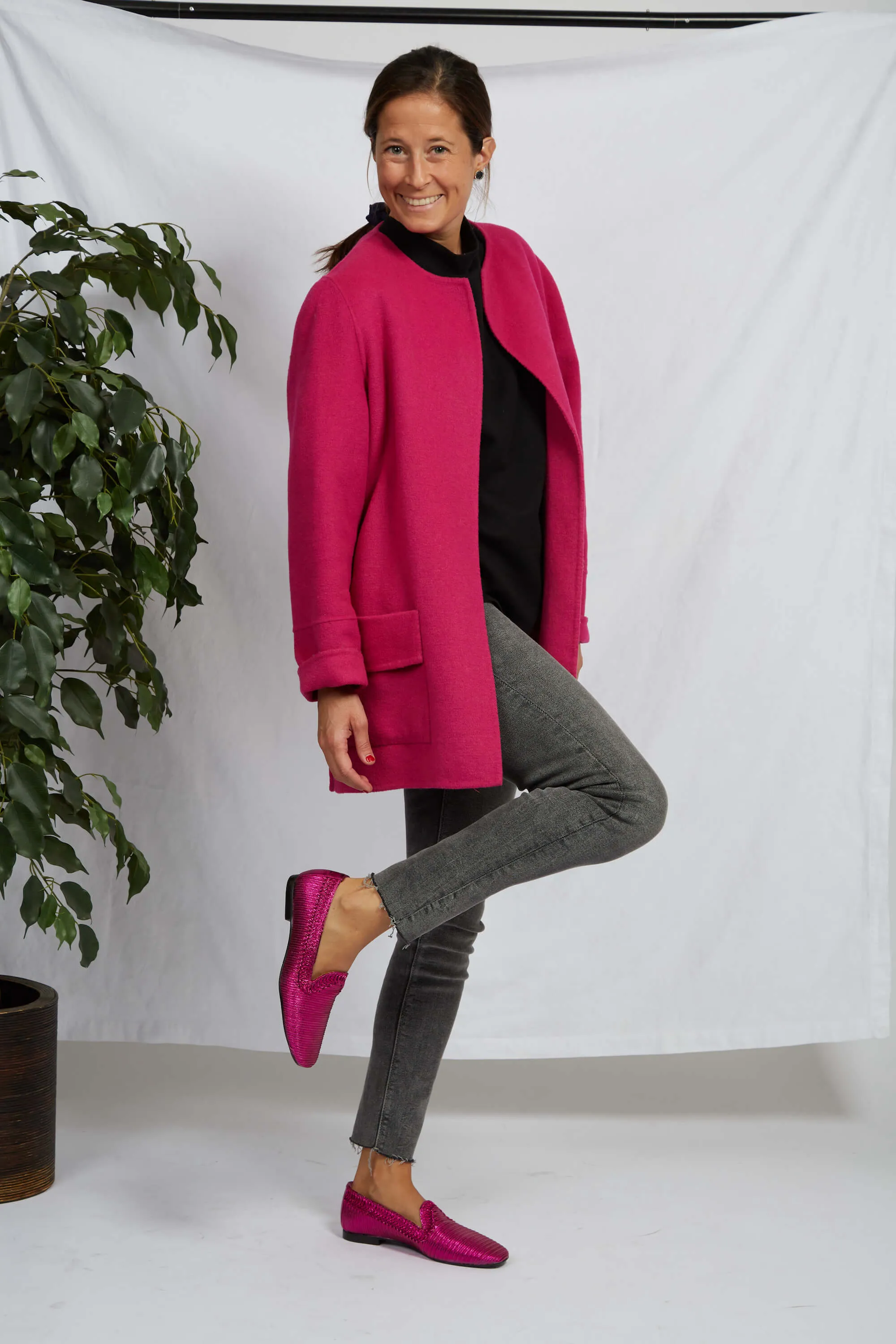 Mocassins Vegan Métallisés NY | Fuchsia