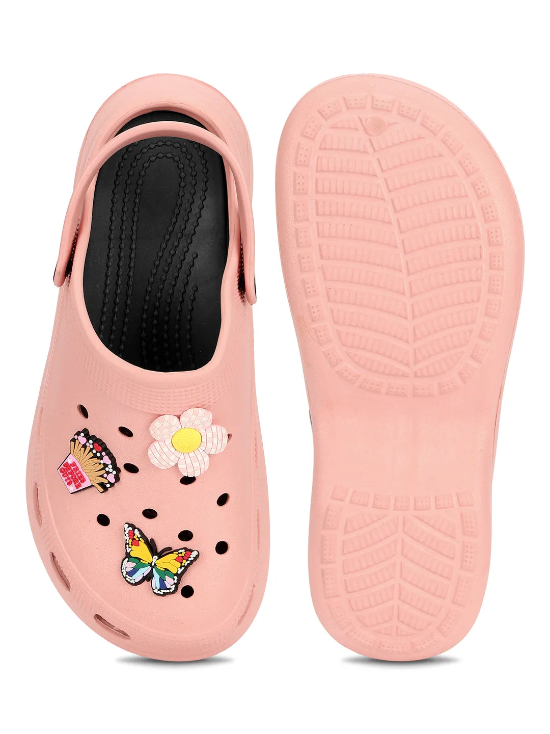 Clogs Pink élégants à enfiler pour femmes (TC-LCLOG5-PNK)