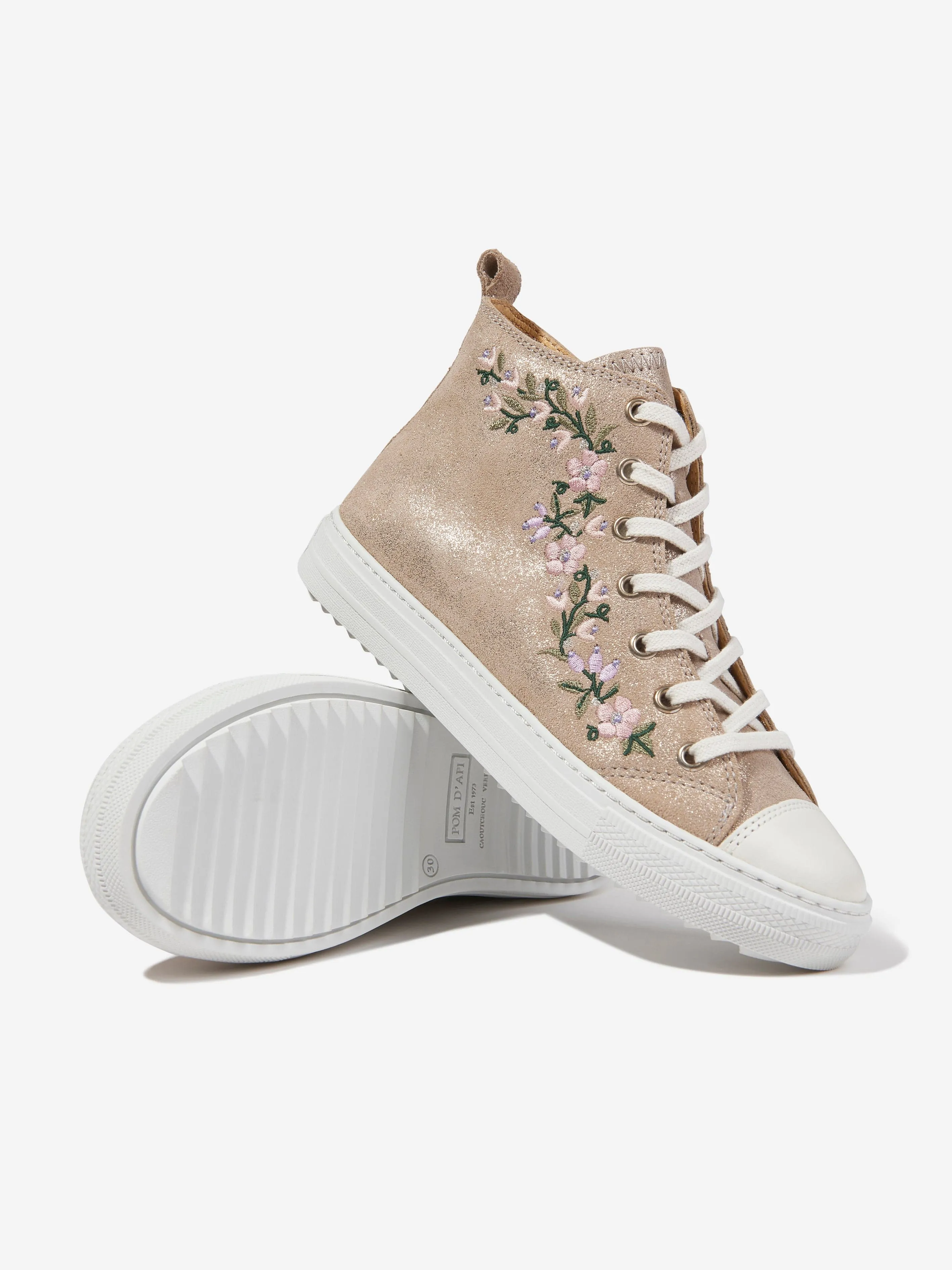 Pom D'Api Swag Brodi Baskets Montantes pour Filles en Or