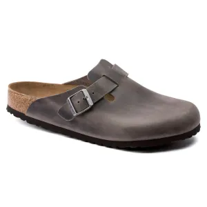 Soft Footbed Oiled Leather Clogs (Regular/wide) In Iron
