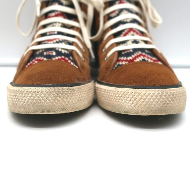 Tory Burch Noah Fair Isle Chaussures Montantes en Tricot Suédine Marron Taille 8