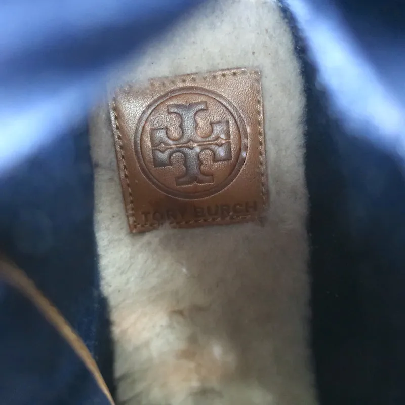 Tory Burch Noah Fair Isle Chaussures Montantes en Tricot Suédine Marron Taille 8