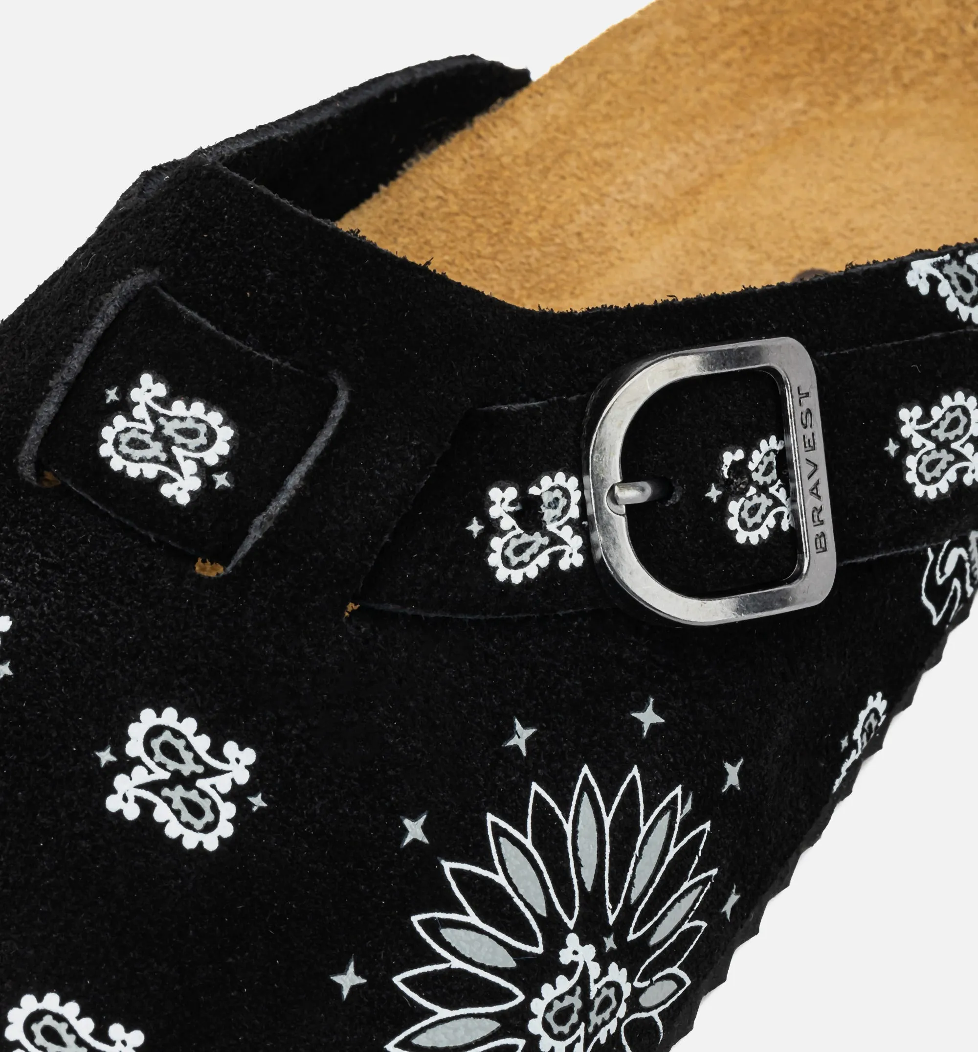 Sandale homme à motif Paisley bicolore - Noir/Blanc