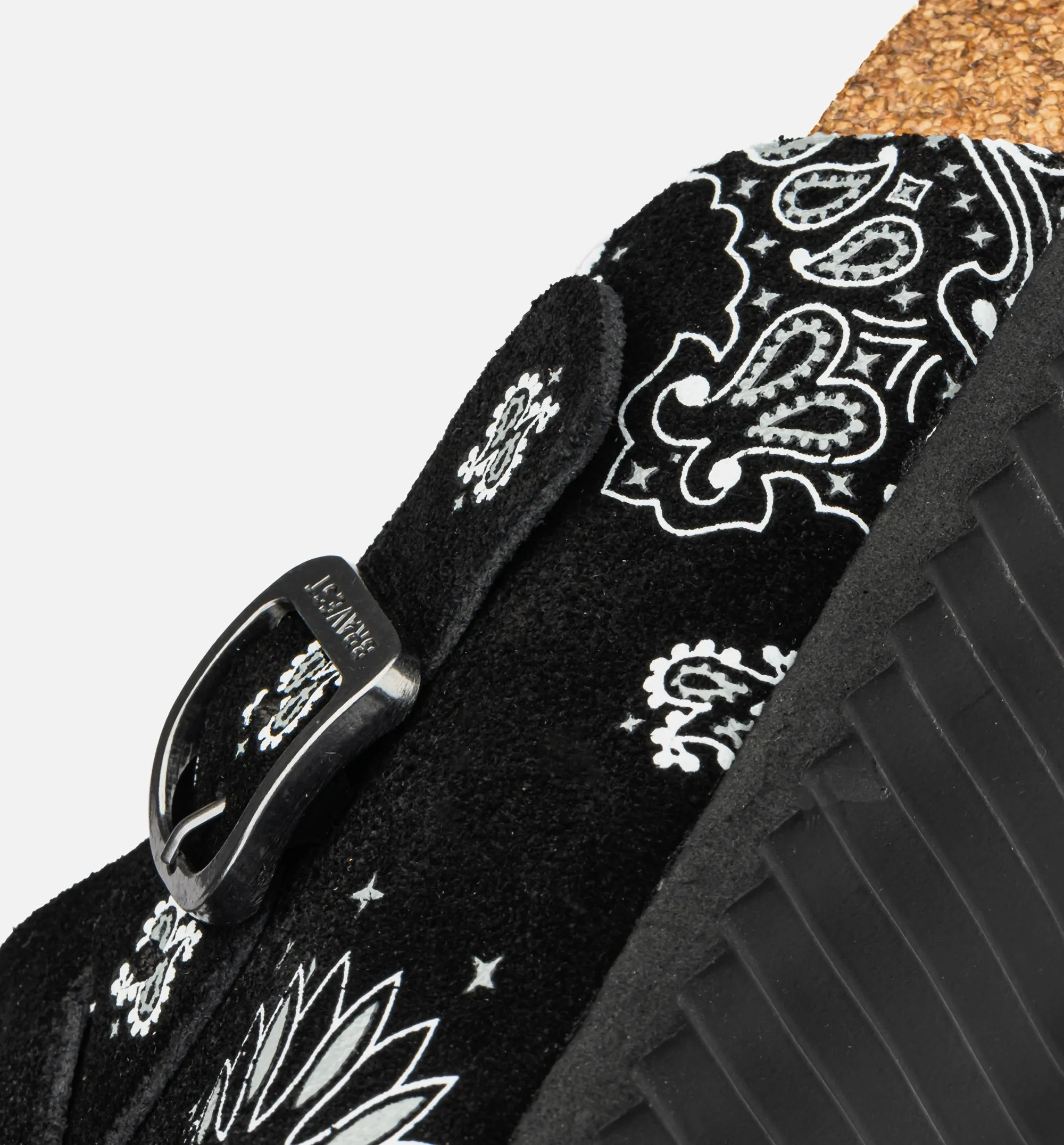 Sandale homme à motif Paisley bicolore - Noir/Blanc