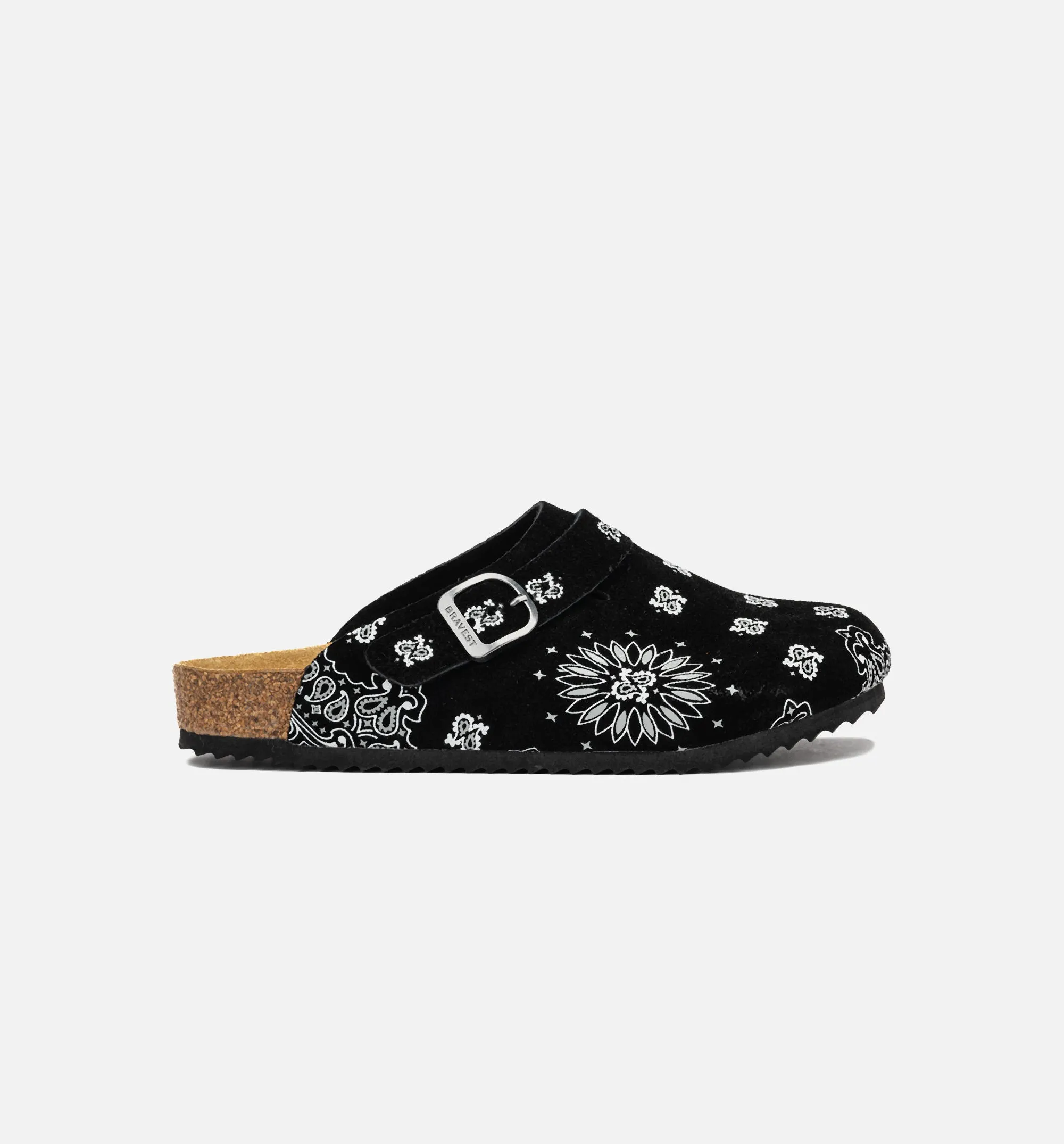 Sandale homme à motif Paisley bicolore - Noir/Blanc