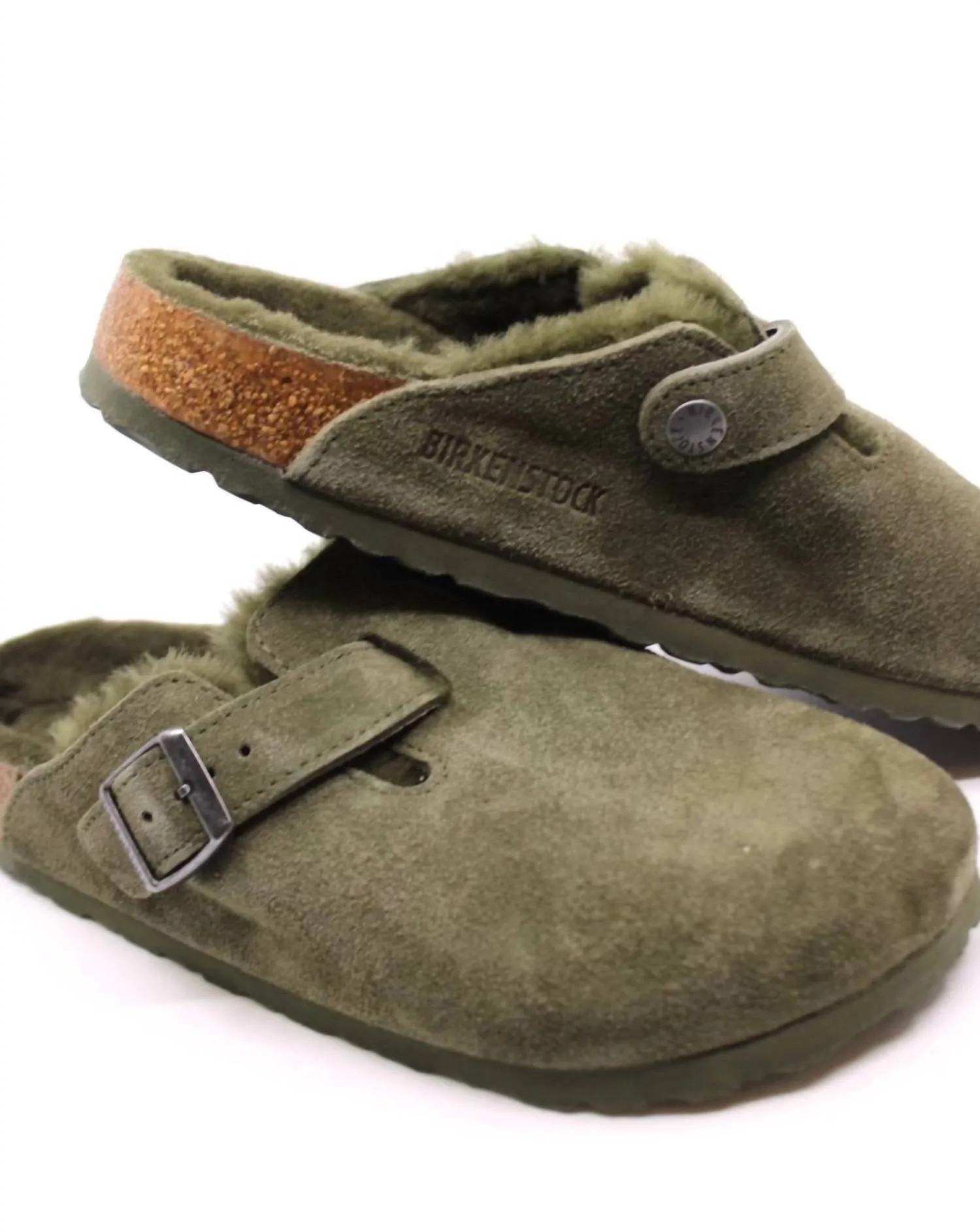 Clogs Boston en peau de mouton unisex - Modèle étroit en Thyme