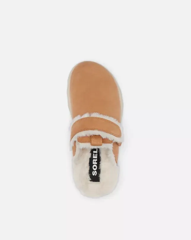 Viibe Clog Suède Chaussons Douillets en Fauve Chamois & Naturel