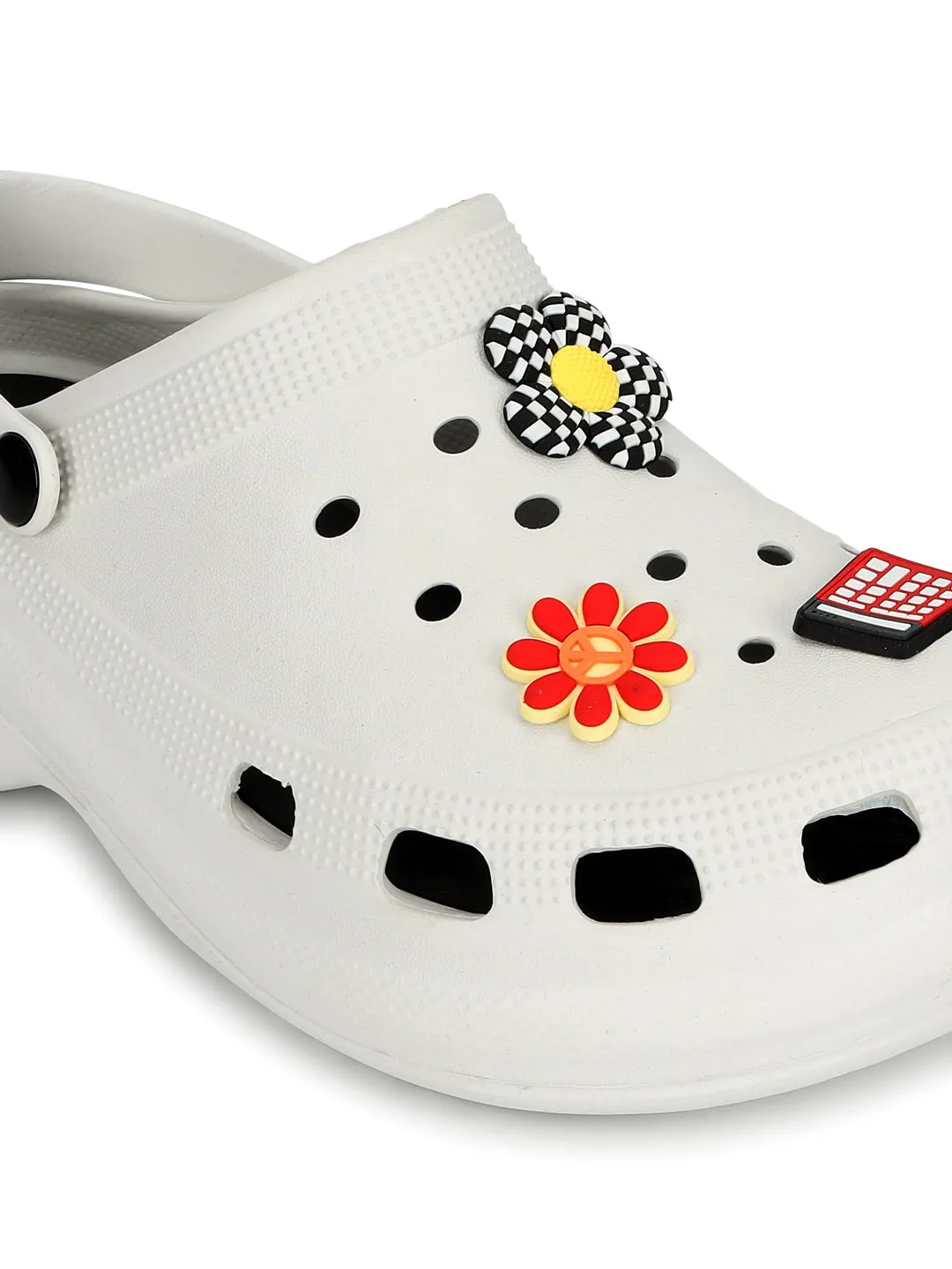 Clogs élégants blancs à enfiler pour femmes (TC-LCLOG5-WHT)