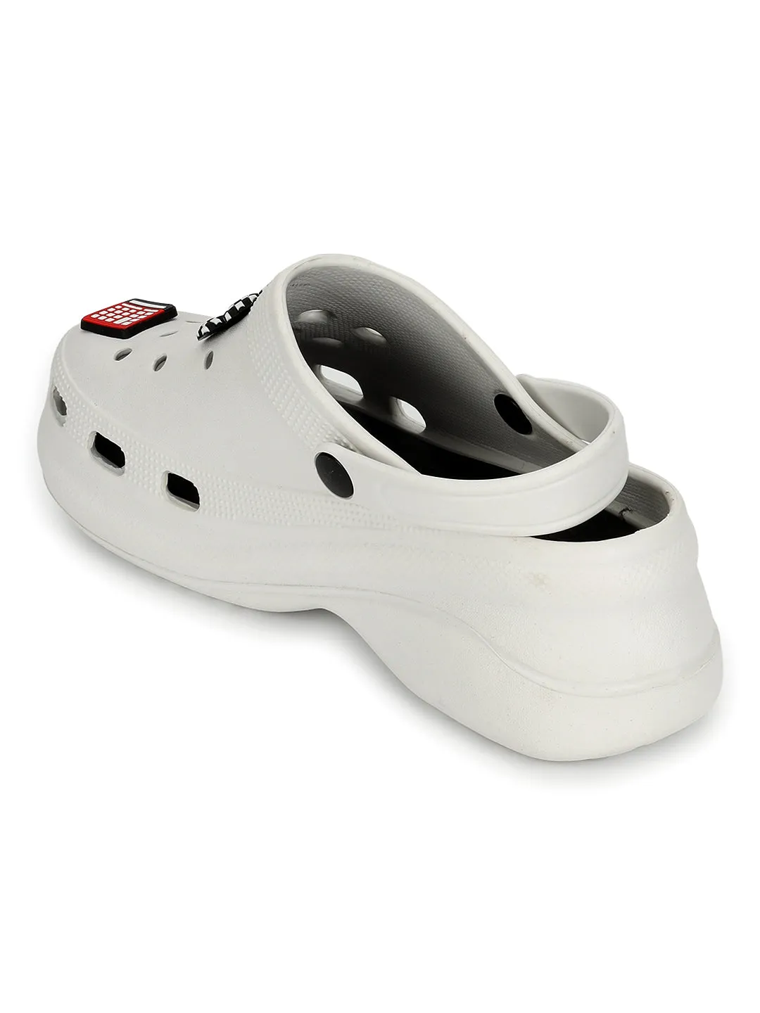 Clogs élégants blancs à enfiler pour femmes (TC-LCLOG5-WHT)