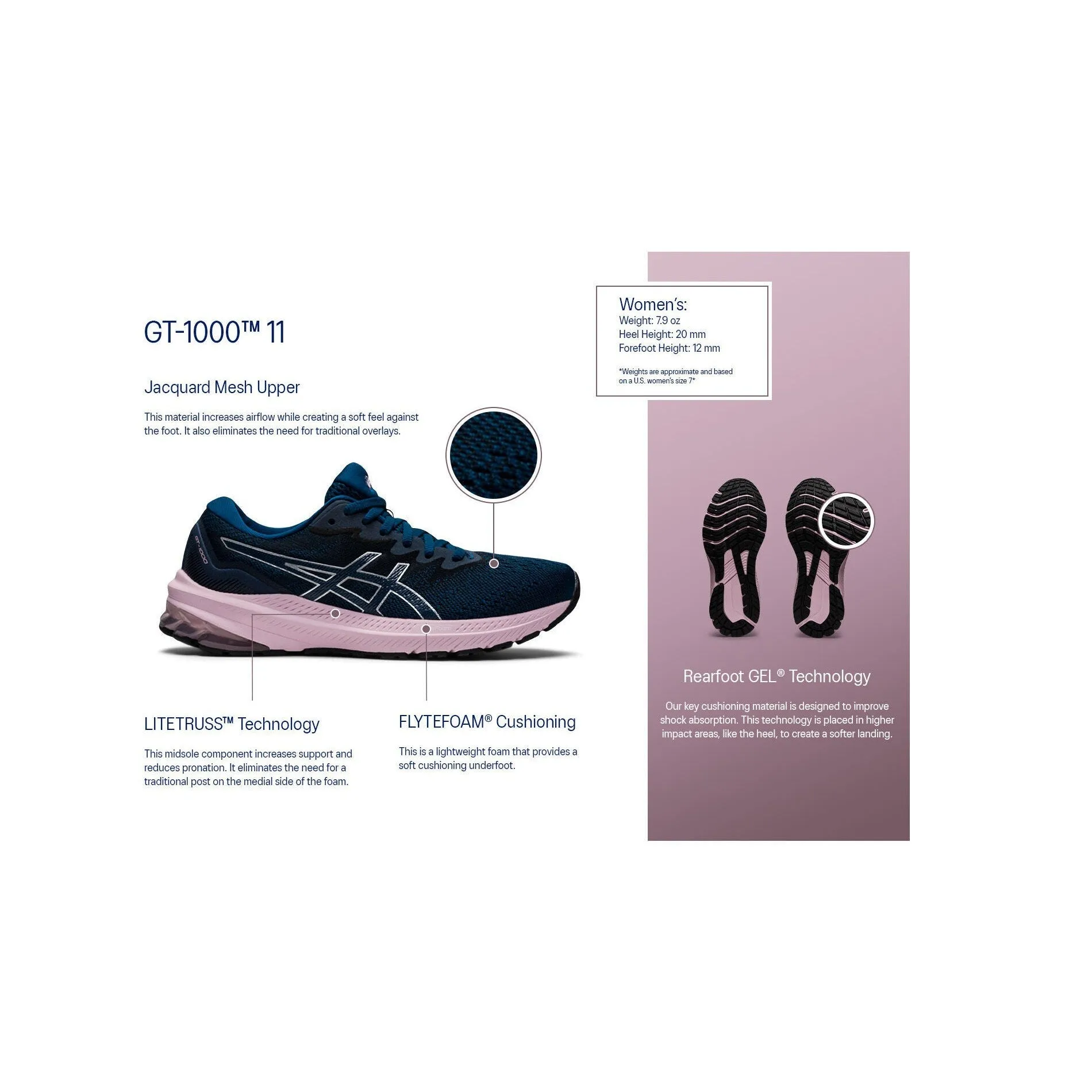 Asics GT-1000 11 Femme Noir/Orchidée