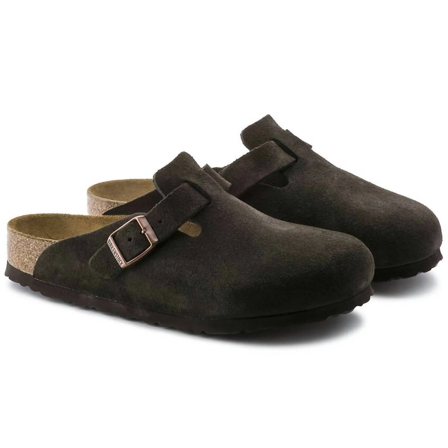 Clogs Boston pour femme en daim moka