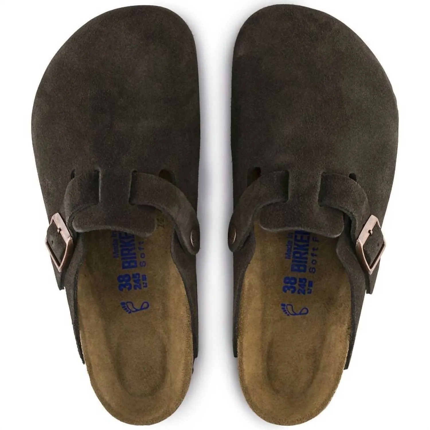 Clogs Boston pour femme en daim moka